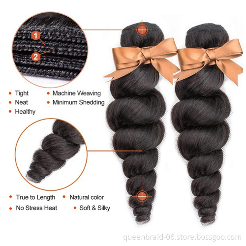 Brazilian Bundles Loose Wave Bundles Hair 100% Unprocessed Virgin Human Hair Bundles for Black Woman Loose Wave Hair Extension